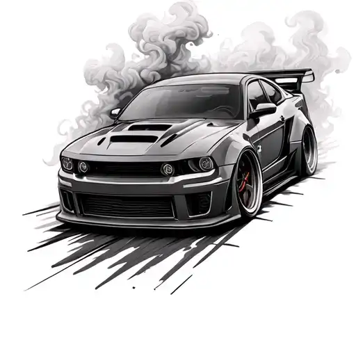 Car Drifting Smoke Coming