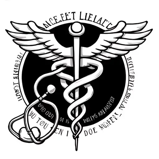 The Caduceus Symbol Intertwined With Stethoscope And Maya Angelou Open Quote