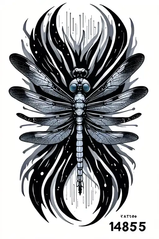 Dragonfly With Genetic Coding Around It The Number 14855 On It