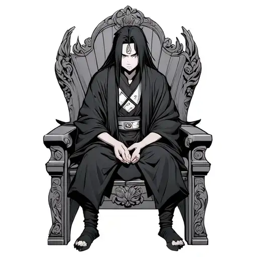 Itachi Uchiha Sitting On A Throne