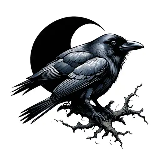 Crow And Moon