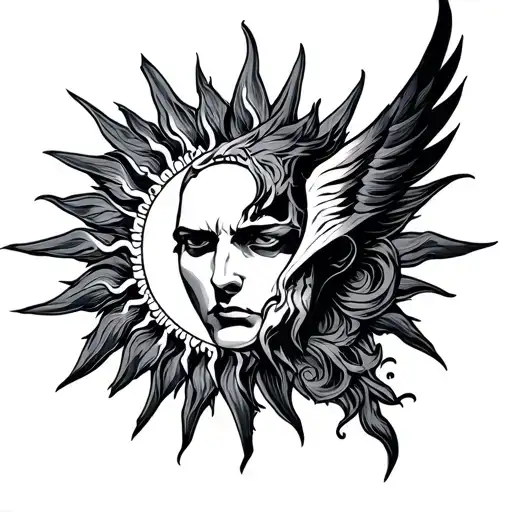 Invictus With Trishul And Sun