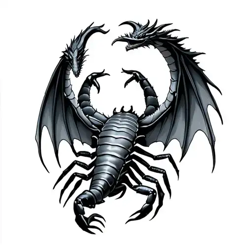Scorpion With Dragon Wings Spread