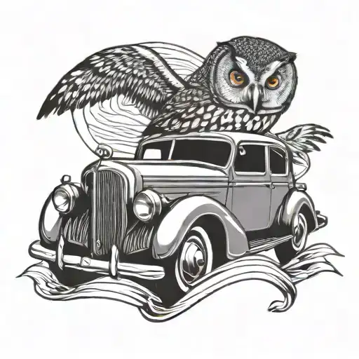 Owl And Holden Car Driving
