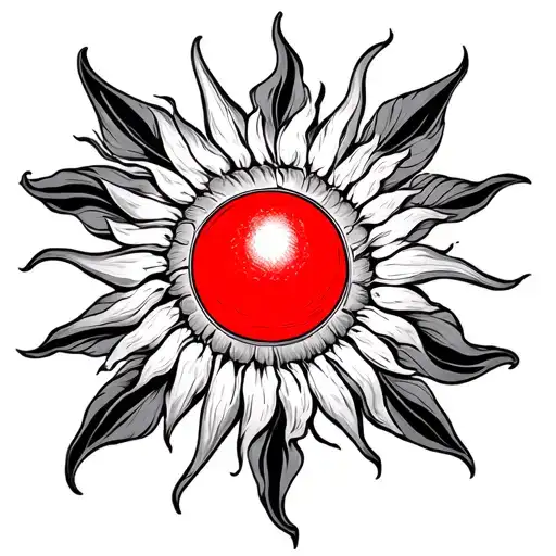 Verginia Sun With Red Background Representing