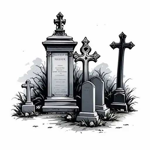 Cemetery And Pumps With A