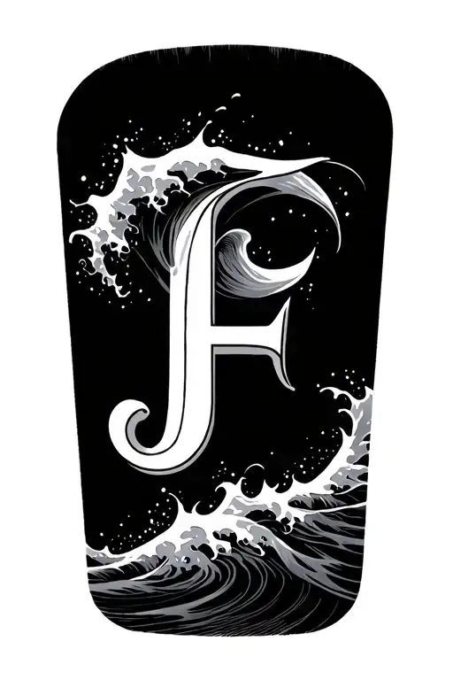 Lowercase Cursive F Going Into A Wave That Goes Into A Lowercase Cursive J