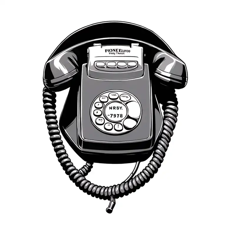 Old School Phone Cord And Phone Number Combined