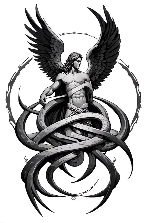 Create A Tattoo Combining The Archangel Michael Sigil And Ouroboros