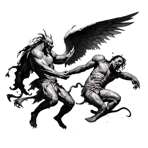 Demons And Angels Fighting
