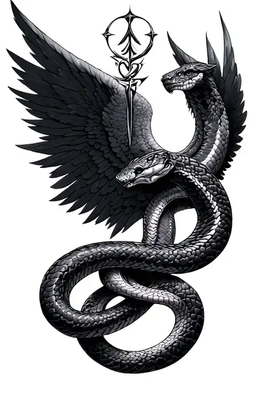 The Sigil Of Archangel Michael And Ouroboros Snake
