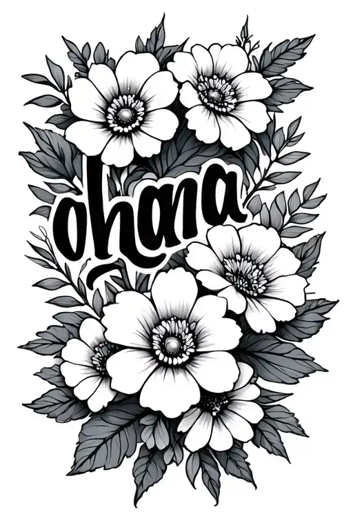 Ohana Writing With Flowers