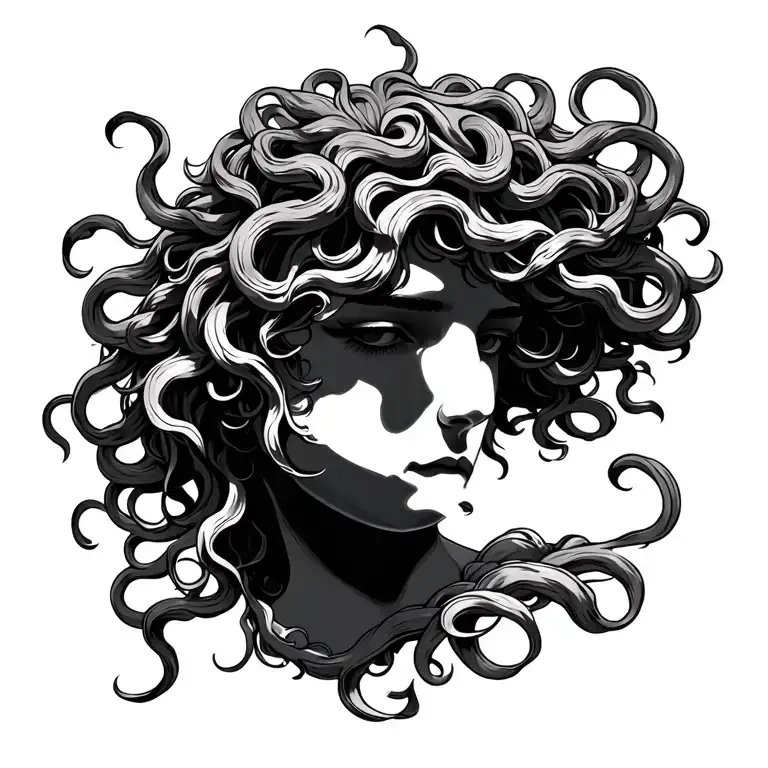 Goddess Medusa Covering Chest