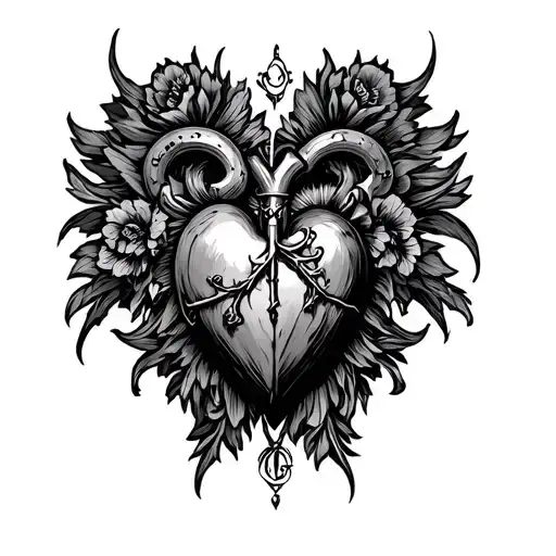 Sacred Heart Dark Gothic Attributes