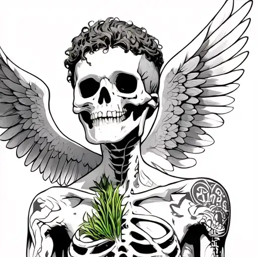 From The Skeletal Pitfall That Has A Grassy On His Lip And Has Wings