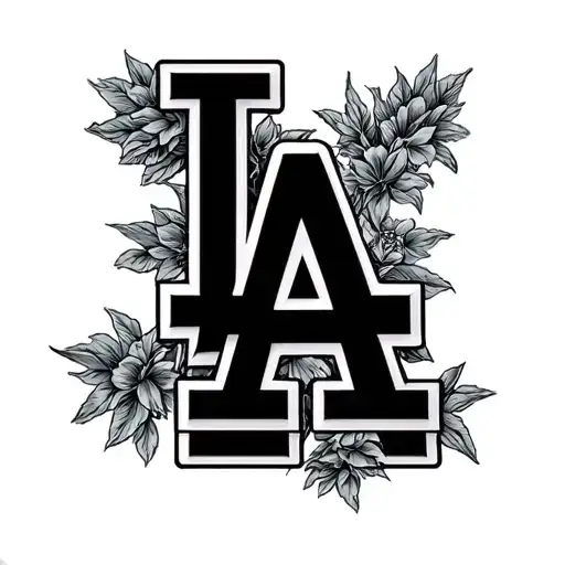 Ake Me A Tattoo That Has The La Logo In Fine Like Cursive