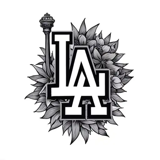Ake Me A Tattoo That Has The La Logo In Fine Like Cursive