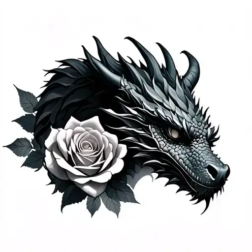 Dragon And Rose