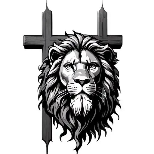 Fierce Lion Jesus Christ Cross Bible