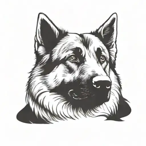 3 Dog German Shepherd Dog Face