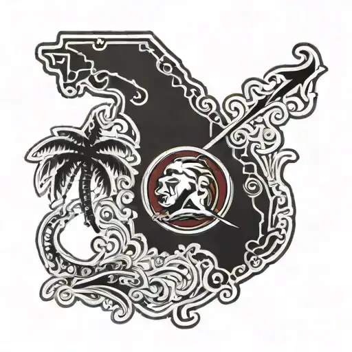 Florida Outline W Fsu Spear Logo