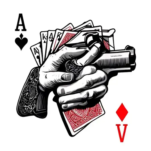 Hand Of Cards With Gun Morphing