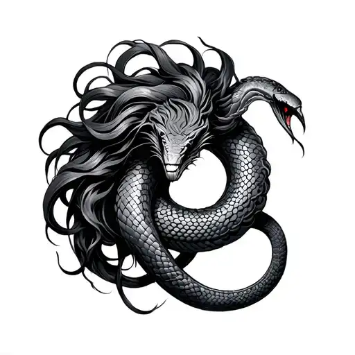 Resilience Symbol With Madusa Snake Hair