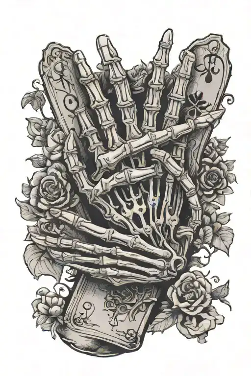 Skeleton Hand And Tarot Cards