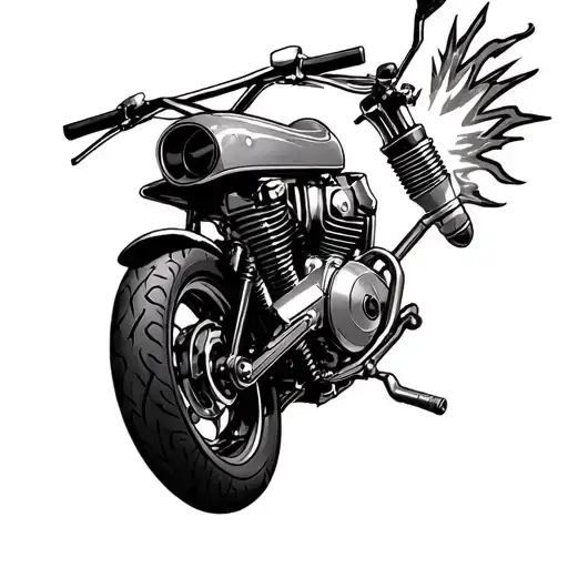 Piston And Spark Plug Motor Bike