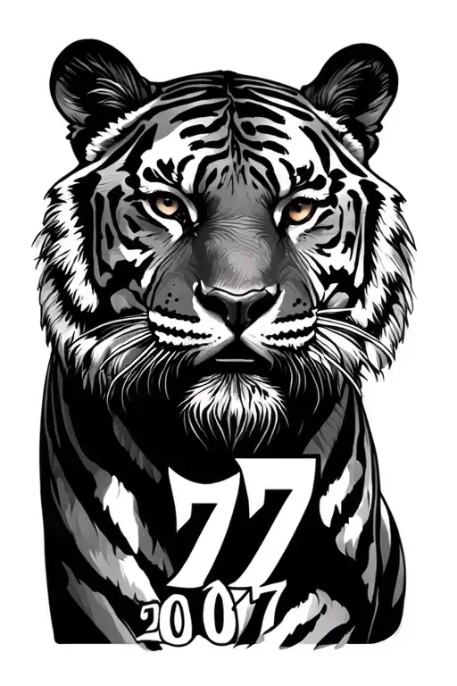 Tiger With The Numbers 17 07 2007