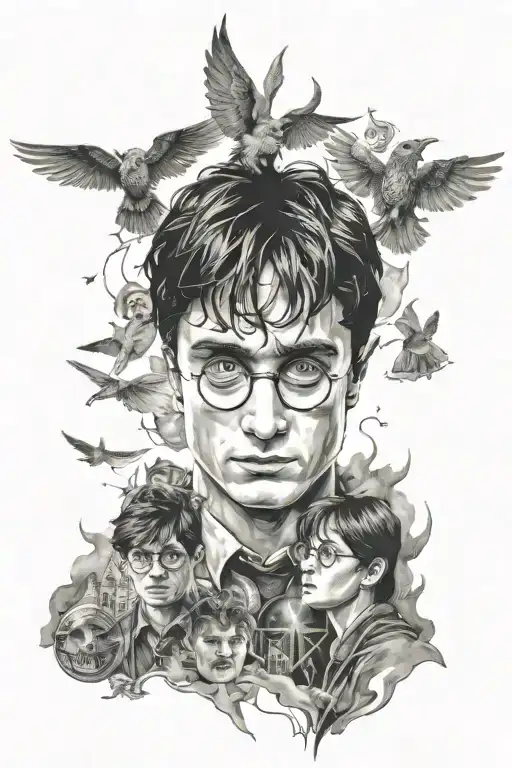 Harry Potter All Movies Depicting A Collage