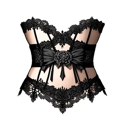 Lace Garter Belt On Thigh