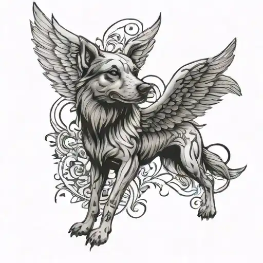 Tattoo Dog That Has Wings