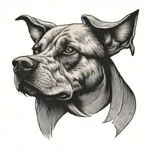 Minimalist Dog Tattoo Design