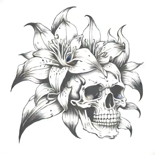 Skull Lillies Thigh