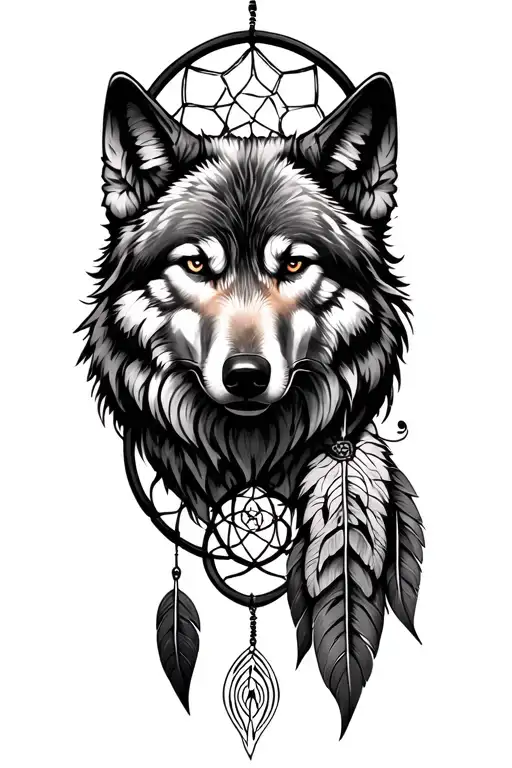 Wolf Celtic Trinity Knot Dream Catcher