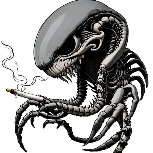 Xenomorph Facehugger Alien Smoking A Joint