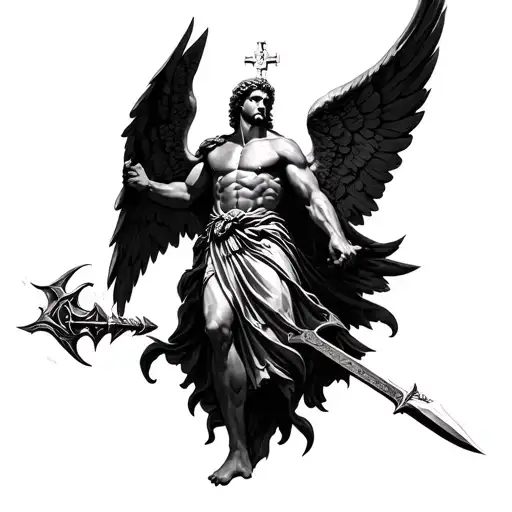 Saint Michael Archangel Slaying Satin