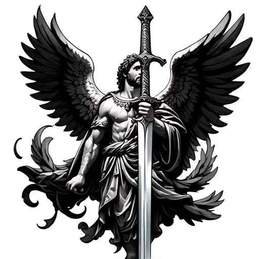 Saint Michael Holding Sword