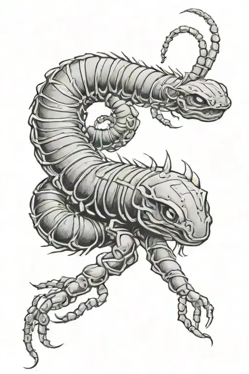 Centipede Wrapping Itself Around Arm Sleeve