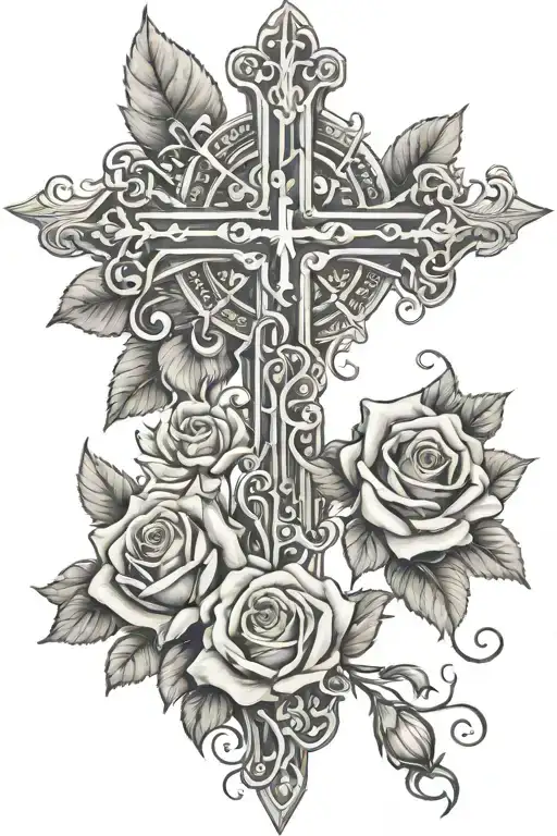 Cross And Roses