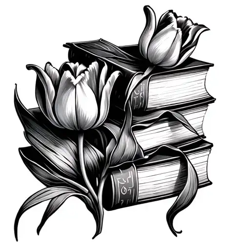 Books And Tulip Minimal