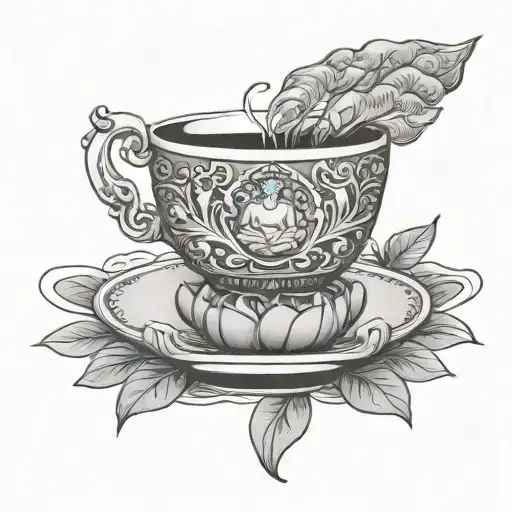 Buddha Hand Holding Tea Cup