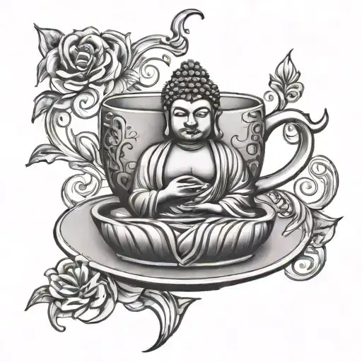 Coffee Cup With Buddha Meditating