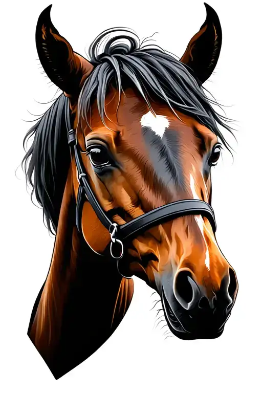 Brown Horse With Blaze