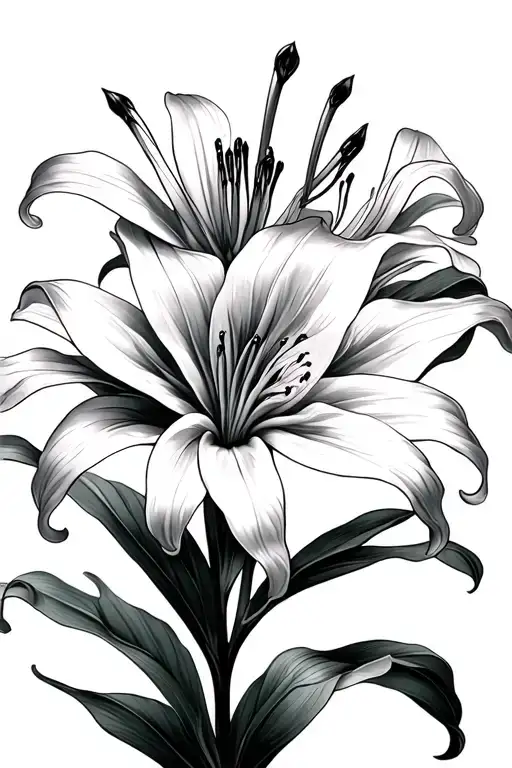 Spider Lily Flower Black Background