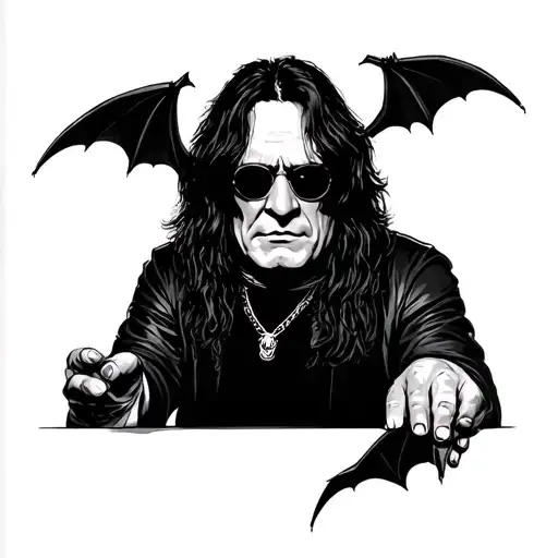 Ozzy Osbourne Cartoon With Bats