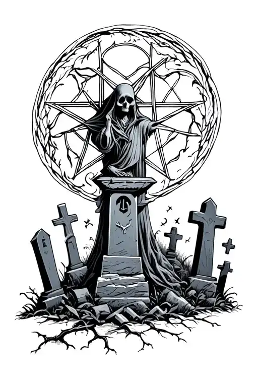 Pentagram Graveyard Scene