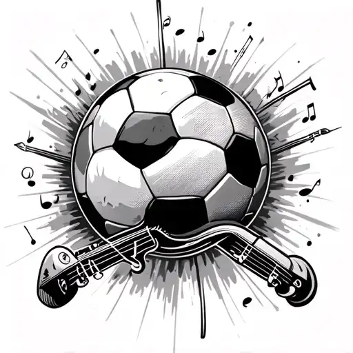 Under Musical Instrument And Soccer Ball