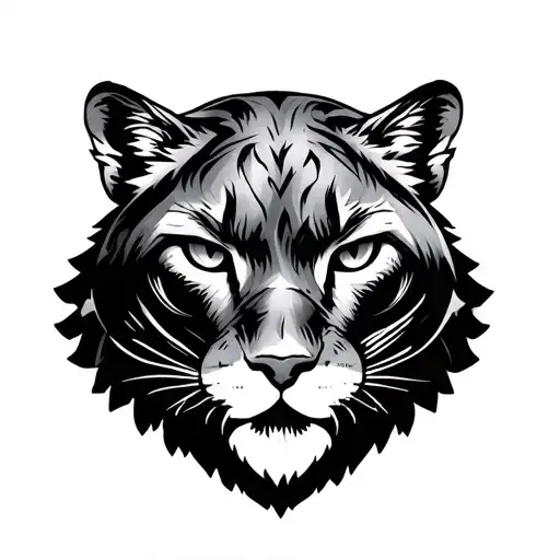 Mountain Lion And Watch Mechanism Intertwined